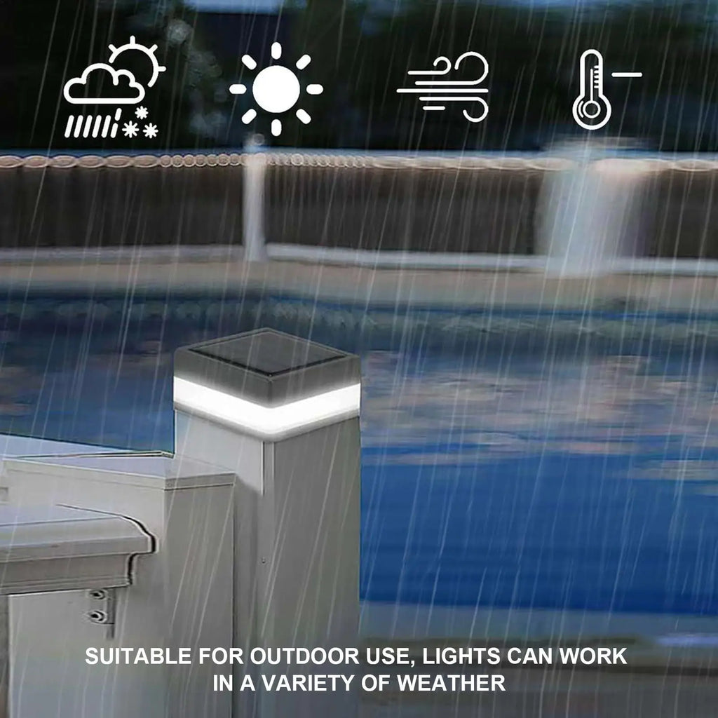 Solar Post Fence Lights Outdoor – 2-Color Waterproof Garden Lamp Solar Fence Light Axl