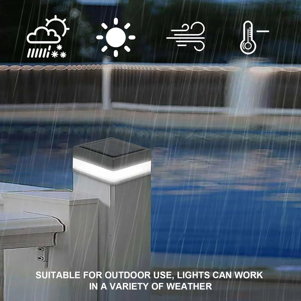 Solar Post Fence Lights Outdoor – 2-Color Waterproof Garden Lamp Solar Fence Light Axl