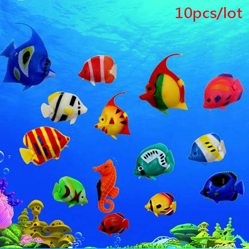 10 Pcs Artificial Floating Fish Aquarium Tank Decor Ornaments Aquarium Decor Ornament Axl