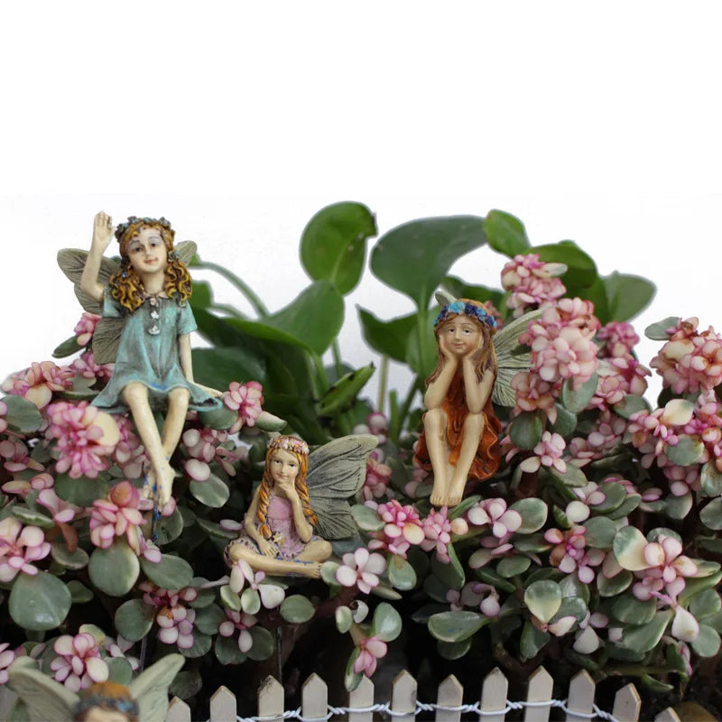 6-Piece Miniature Fairy Figurines Set – Fairy Garden Decor Garden Figurine Set Axl