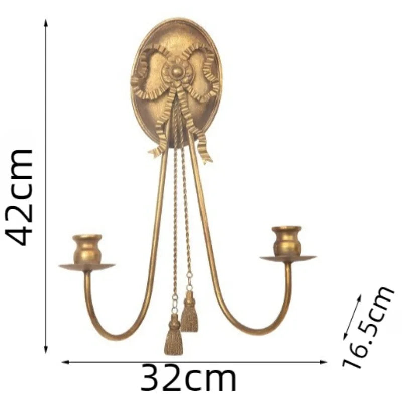 Vintage Gold Wall Sconce Candle Holder – Elegant Iron Candlestick Wall Sconce Candle Holder Axl