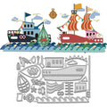 Sailing Ship Metal Cutting Dies – Nautical Scrapbooking Stencil Metal Cutting Die Axl AECH04-19528
