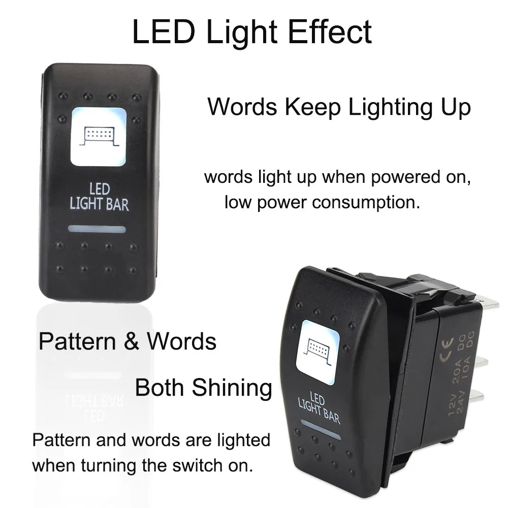 LED Illuminated Rocker Switch for UTV – Can-Am Polaris 20A LED Rocker Switch Axl