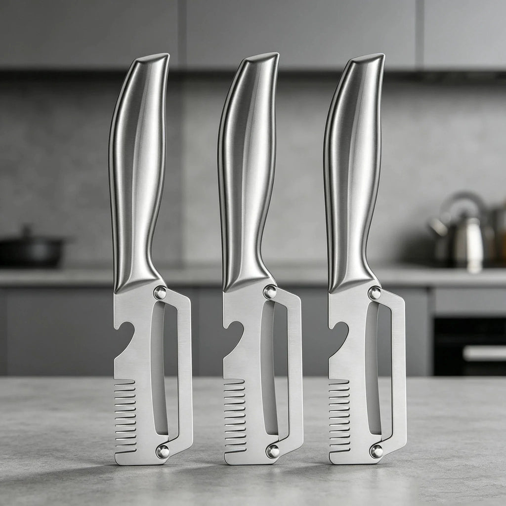 3-in-1 Stainless Steel Vegetable Peeler, Slicer & Shredder Vegetable Peeler Shredder Axl 3pcs