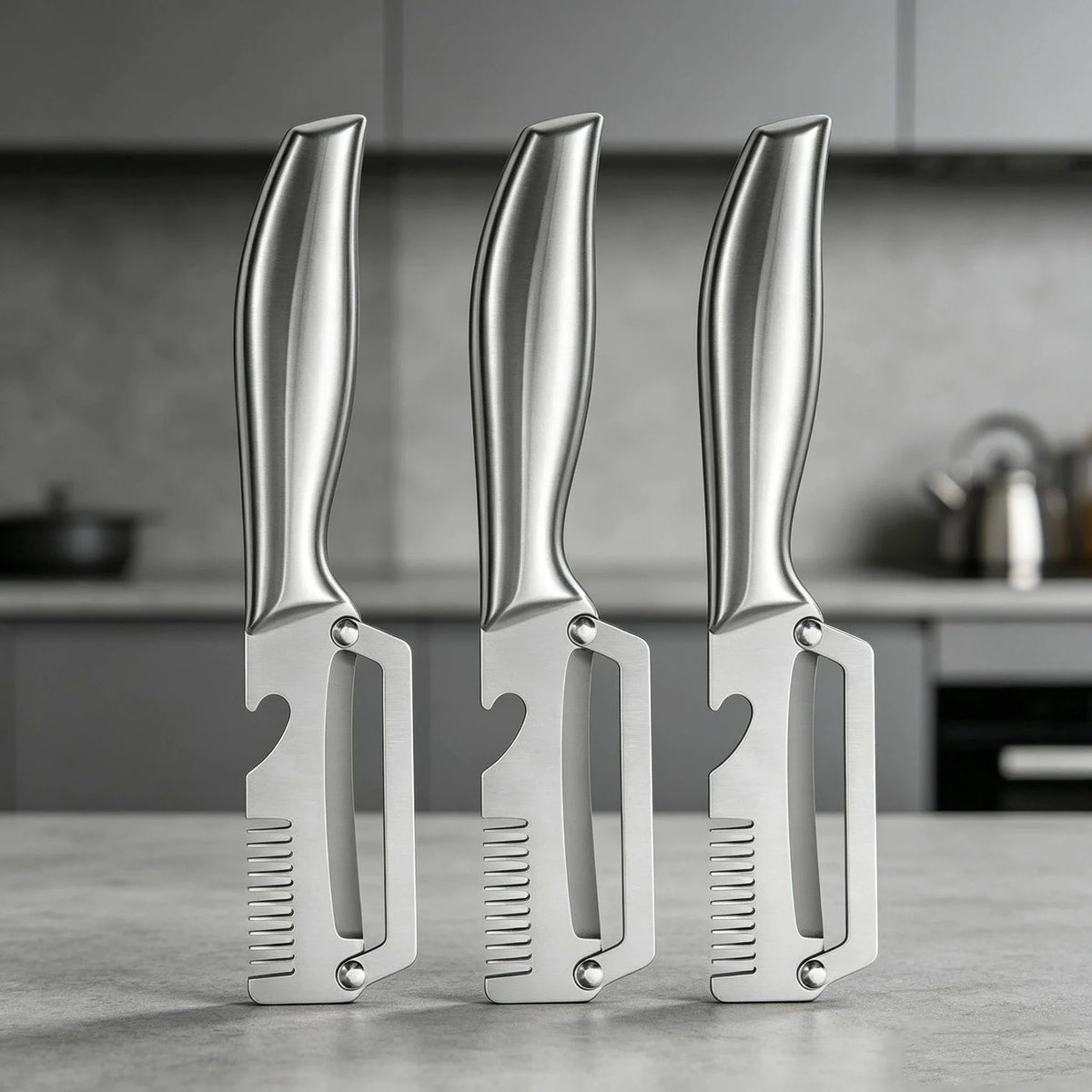 3-in-1 Stainless Steel Vegetable Peeler, Slicer & Shredder Vegetable Peeler Shredder Axl 3pcs