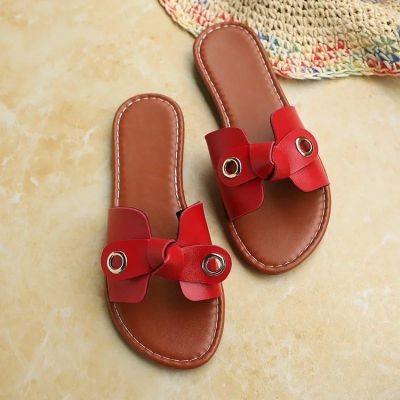 Women's Flat Open-Toe Slip-On Sandals – Summer Beach Shoes Women's Flat Sandals Axl