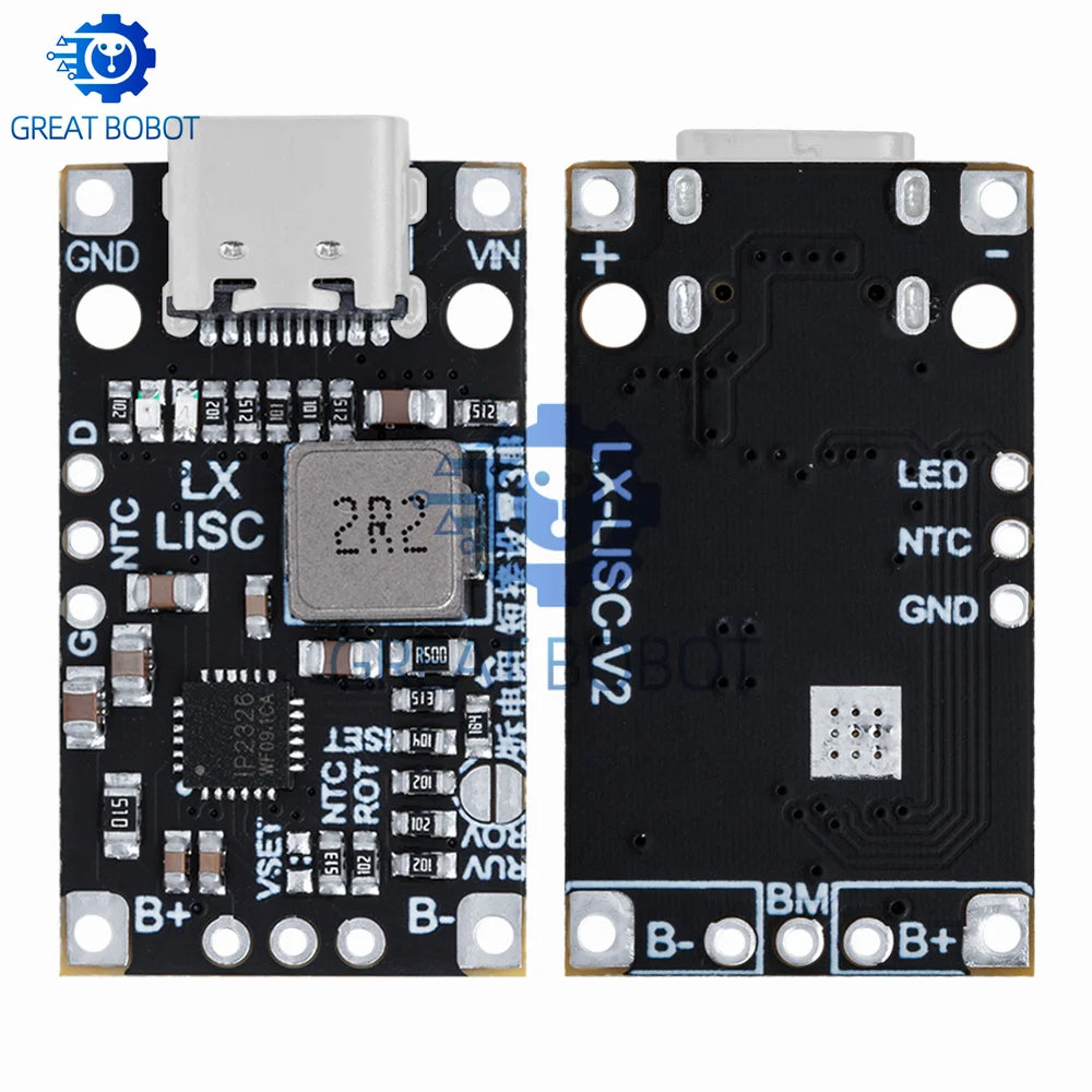 Type-C USB 2-3S BMS Lithium Battery Charging Module 15W Fast Charge Battery Charging Module Axl