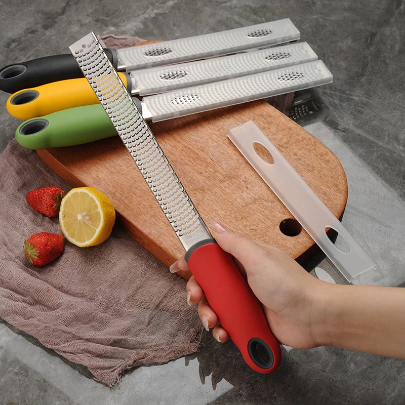 Stainless Steel Cheese & Lemon Grater with Protective Cover Cheese Grater Zester Axl