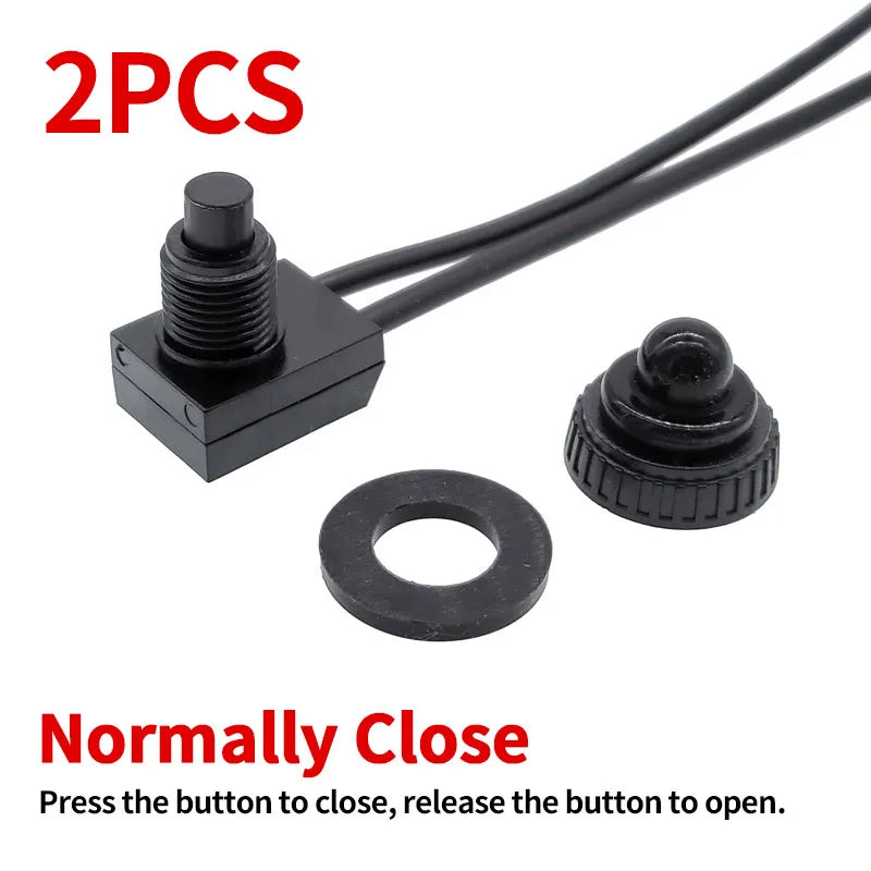 2-Pack IP67 Waterproof Push Button Switch KP107S NC NO Push Button Switch Axl Normally Close