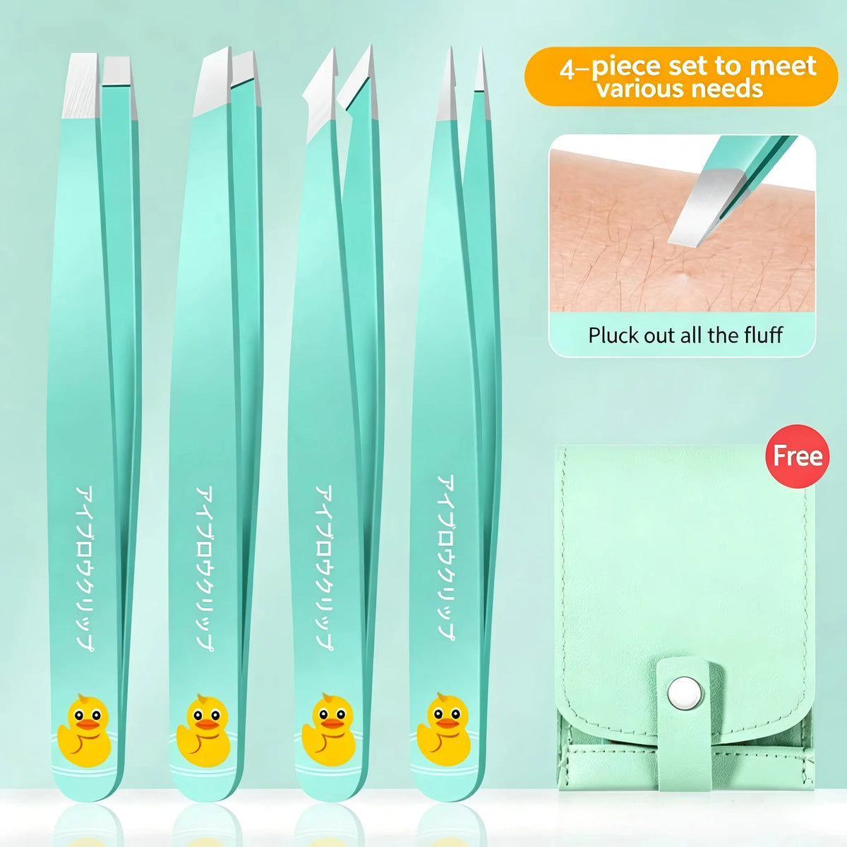 4-Piece Precision Eyebrow Tweezers Set – Stainless Steel Beauty Tool Eyebrow Tweezers Set Axl 4pcs