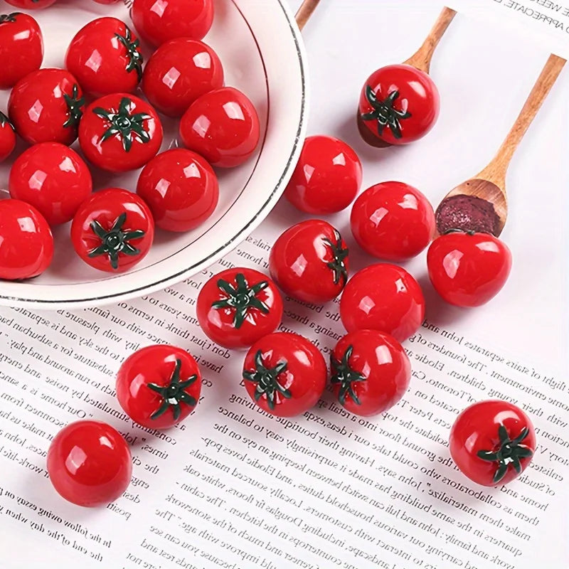 10 Pcs Mini Resin Tomato Ornaments – DIY Jewelry & Craft Supply Craft Embellishments Axl