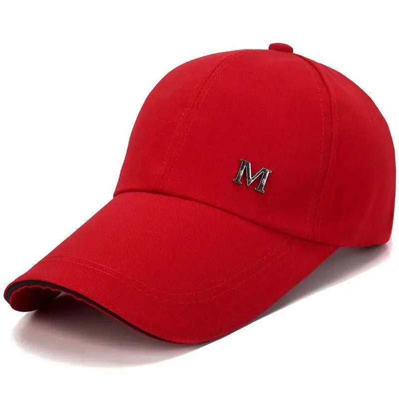 Unisex Long Brim Baseball Cap – Adjustable UV Sun Hat Baseball Cap Axl one size Red