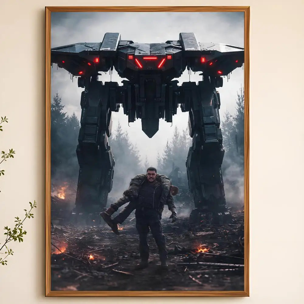 War Machine PVC Wall Poster – Peel & Stick HD Art Decor Wall Art Poster Axl White08 60X90cmNoframe