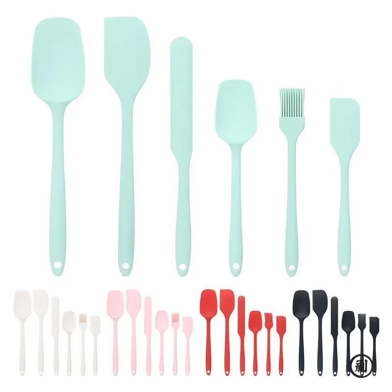6-Piece Silicone Spatula Set – Cake Frosting Kit with Brush Silicone Baking Set Axl