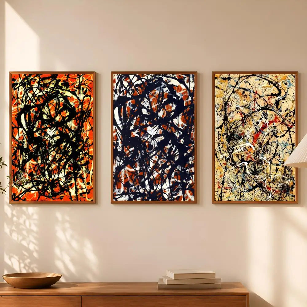 Jackson Pollock HD PVC Wall Art Poster | Self-Stick Home Decor Wall Art Poster Axl