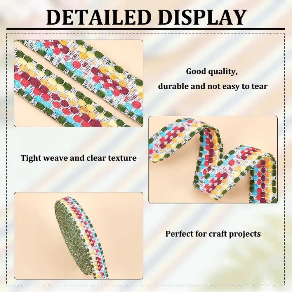 Jacquard Square Woven Ribbon 25mm – 10m Polycotton Craft Trim Craft Ribbon Trim Axl