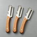 3-Piece Wooden Handle Stainless Steel Vegetable Peeler Set Vegetable Peeler Set Axl 3pcs-ms