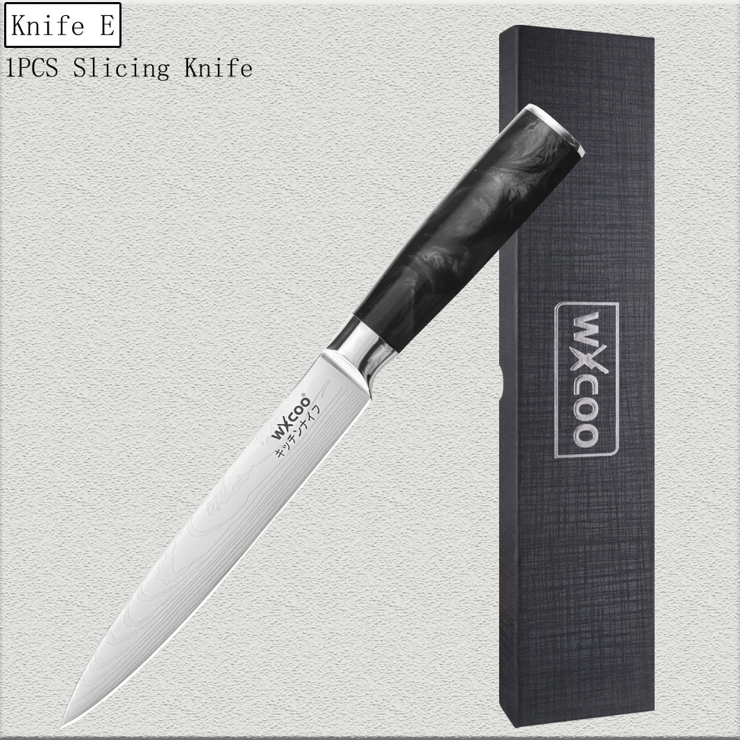 WXCOO Chef's Knife Set – Stainless Steel Kitchen Knives & Gift Box Kitchen Knife Set Axl Knife E