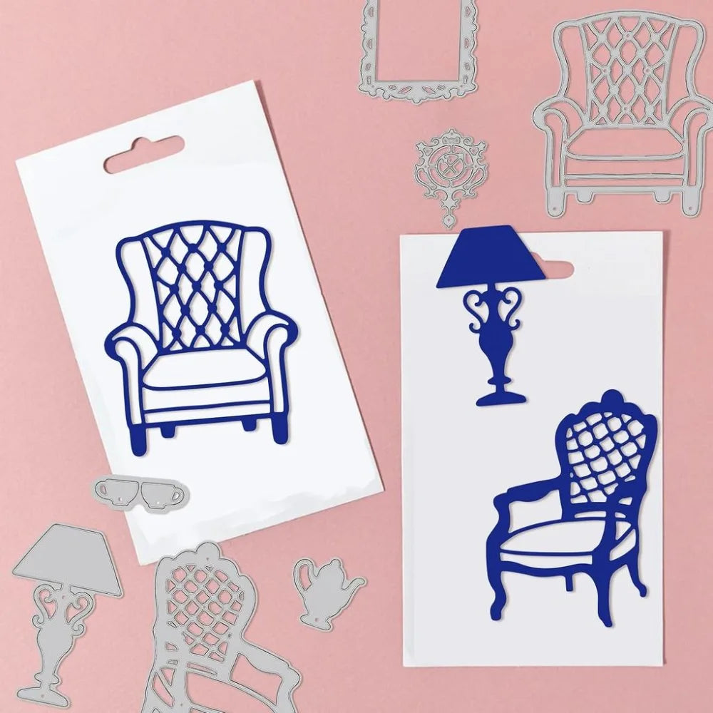 Vintage Furniture Metal Cutting Dies – 10pc Scrapbooking Set Metal Cutting Dies Axl