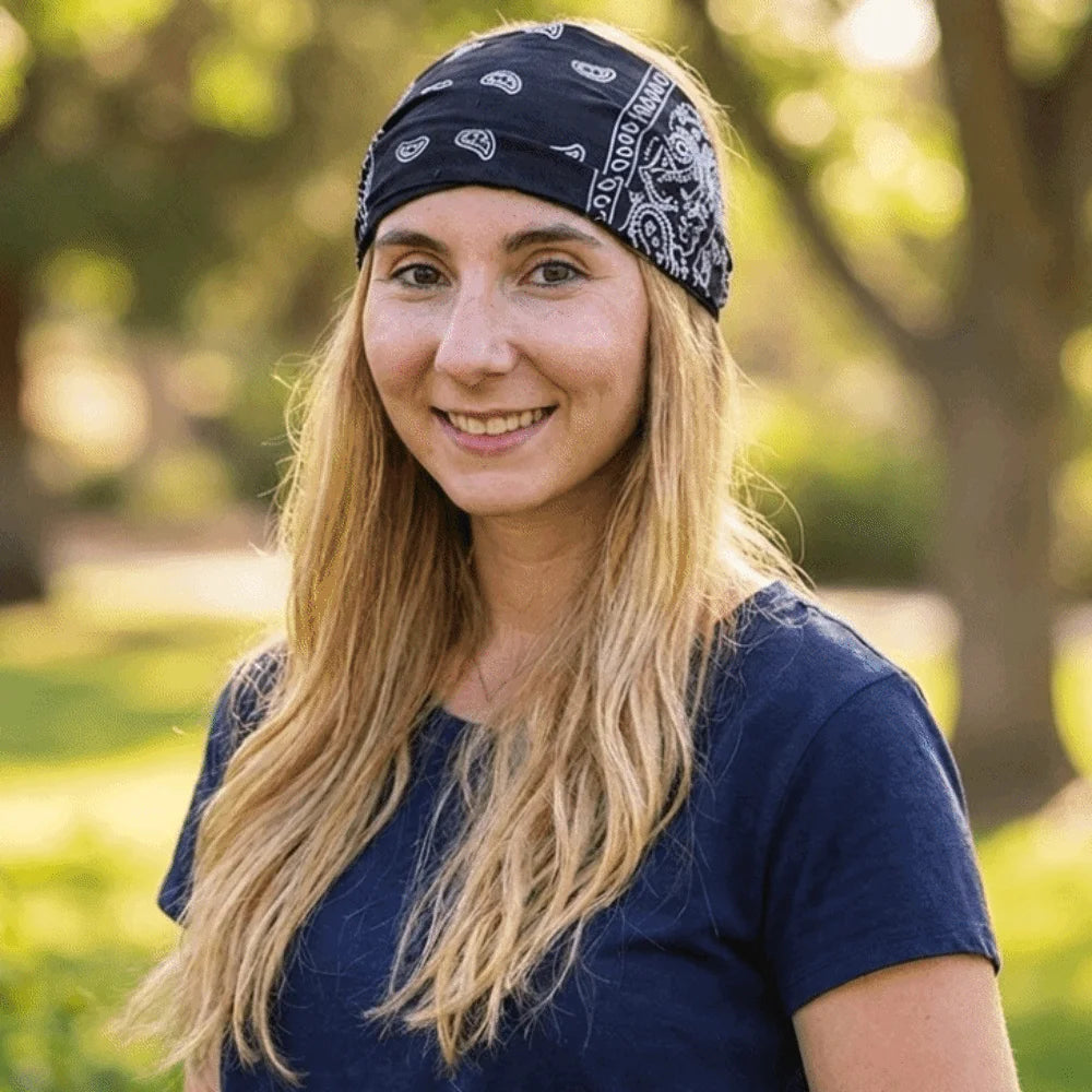 Cotton Paisley Turban Headband – Wide Elastic Non-Slip Wrap Turban Headband Axl