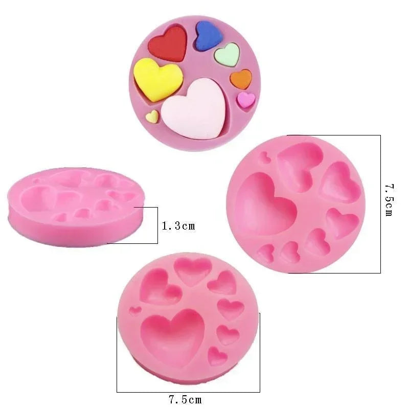 Heart Silicone Fondant Mold – DIY Chocolate & Cake Decorating Fondant Baking Mold Axl