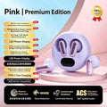X19 Bluetooth Earphones HiFi TWS – Leather Case & LED Display Wireless Earbuds Axl X19-purple