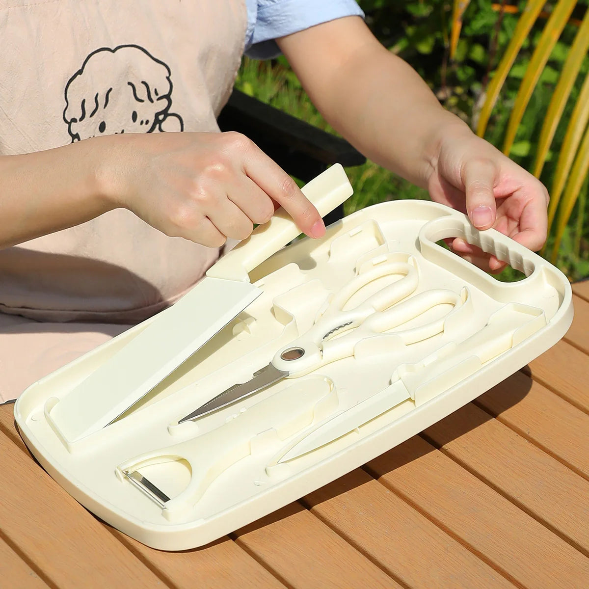 Portable Outdoor Picnic Set – Stainless Steel Knife & Cutting Board Outdoor Picnic Set Axl