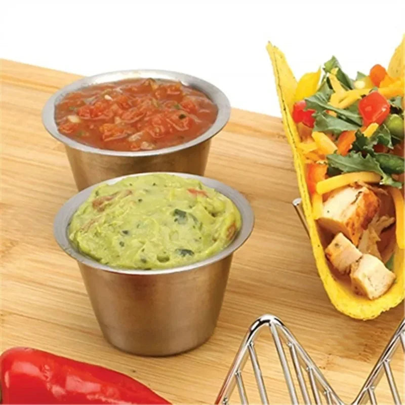 Stainless Steel Dipping Sauce Cups – BBQ & Condiment Dishes Condiment Dipping Cups Axl