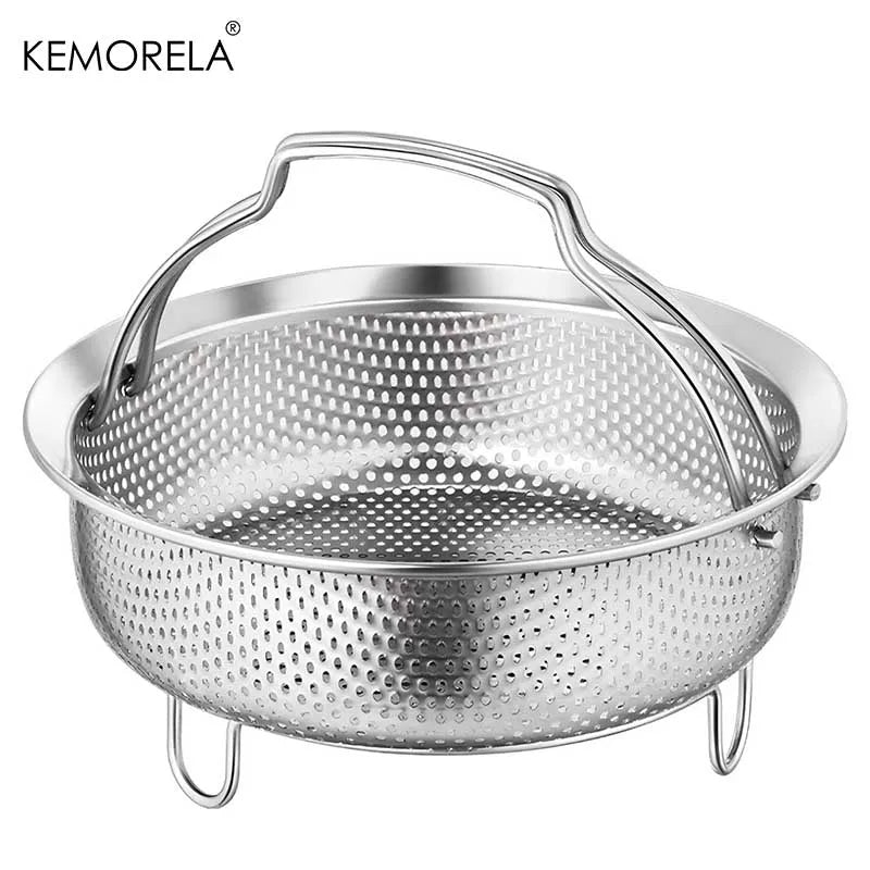 KEMORELA Stainless Steel Steam Basket with Foldable Handle Steamer Basket Axl 22cm