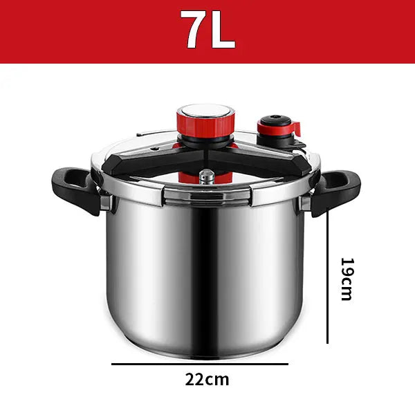 5/7L Stainless Steel Pressure Cooker with Glass Lid | Gas & Induction Pressure Cooker Axl 7L