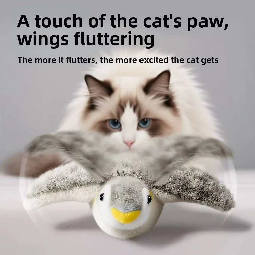 Electronic Flapping Bird Cat Toy – Touch-Activated Chirping Sparrow Interactive Cat Toy Axl