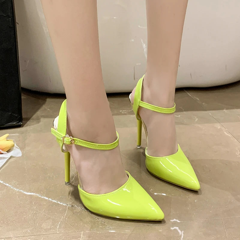 Women's Super High Stiletto Heel Sandals – Buckle Party Shoes Stiletto Heel Sandals Axl