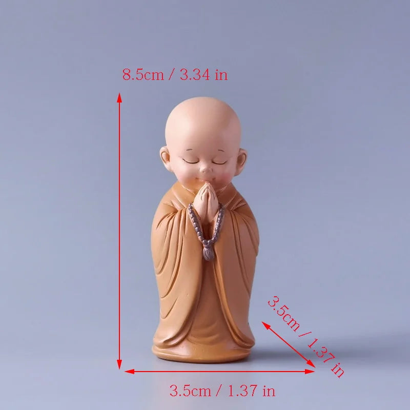 Resin Little Monk Mini Statue – Handmade Home Decor Gift Decorative Figurine Axl 06