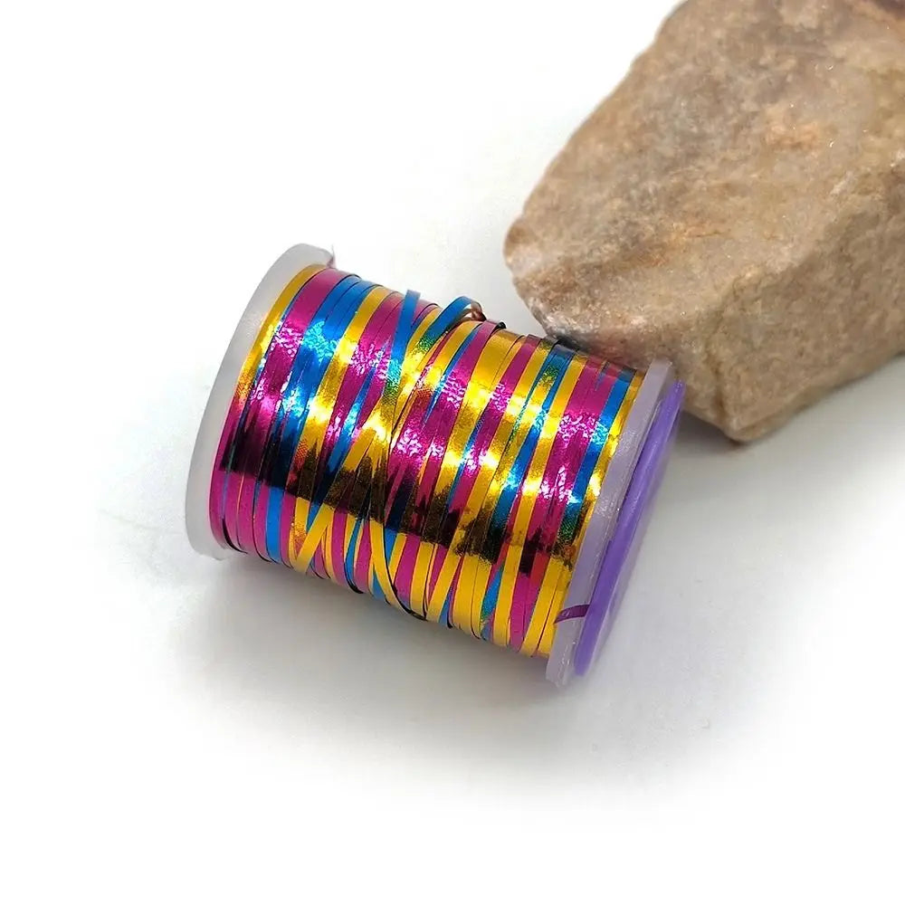 Holographic Flat Tinsel 1mm 120 Yard Fly Tying Flash Material Fly Tying Tinsel Axl 4