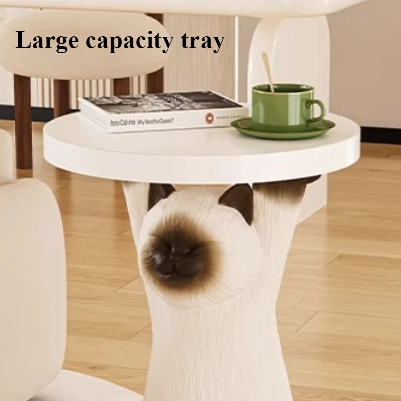 Siamese Cat Figurine with Storage Tray | Modern Resin Sculpture Decorative Figurine Axl