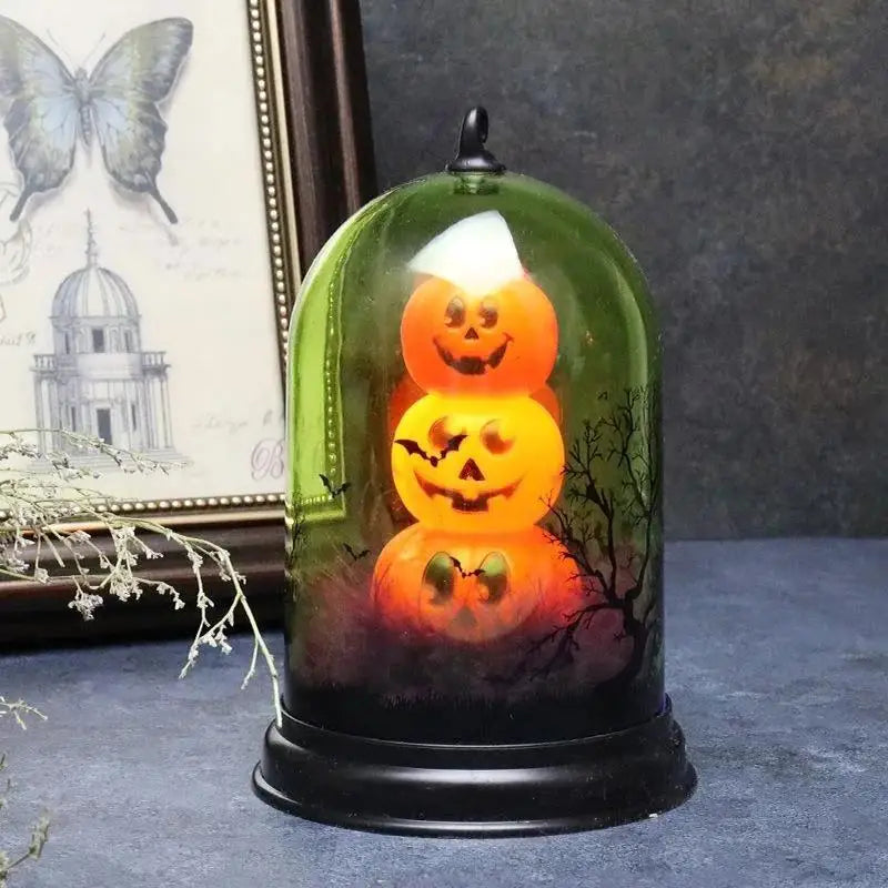 LED Evil Pumpkin Lamp – Halloween Night Light & Candle Holder Halloween Décor Light Axl Pumpkin