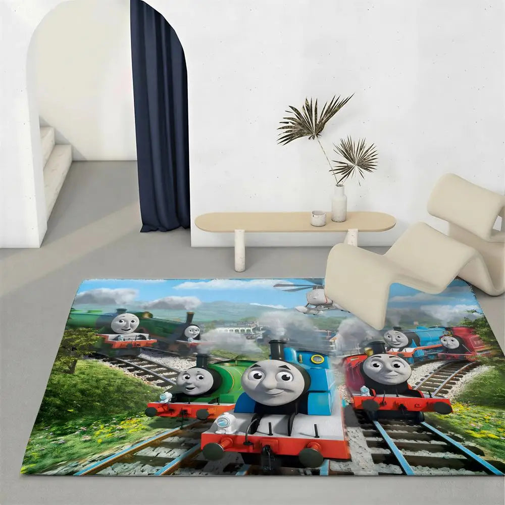 Thomas & Friends Kids Floor Mat – Non-Slip Soft Flannel Rug Kids Area Rug Axl White2 120x160cm