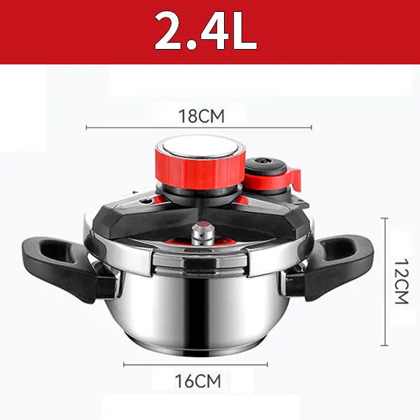 Mini Pressure Cooker 1.8L/2.4L – Stainless Steel, Glass Lid Pressure Cooker Axl 2.4L