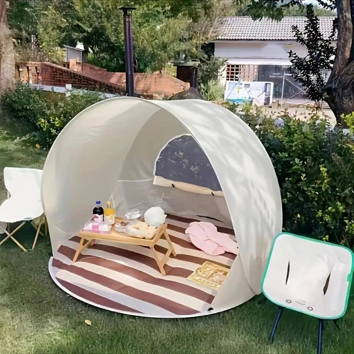 Pop-Up Beach Tent 3-4 Person | UPF 50+ Sun Shelter Canopy Pop-Up Beach Tent Axl