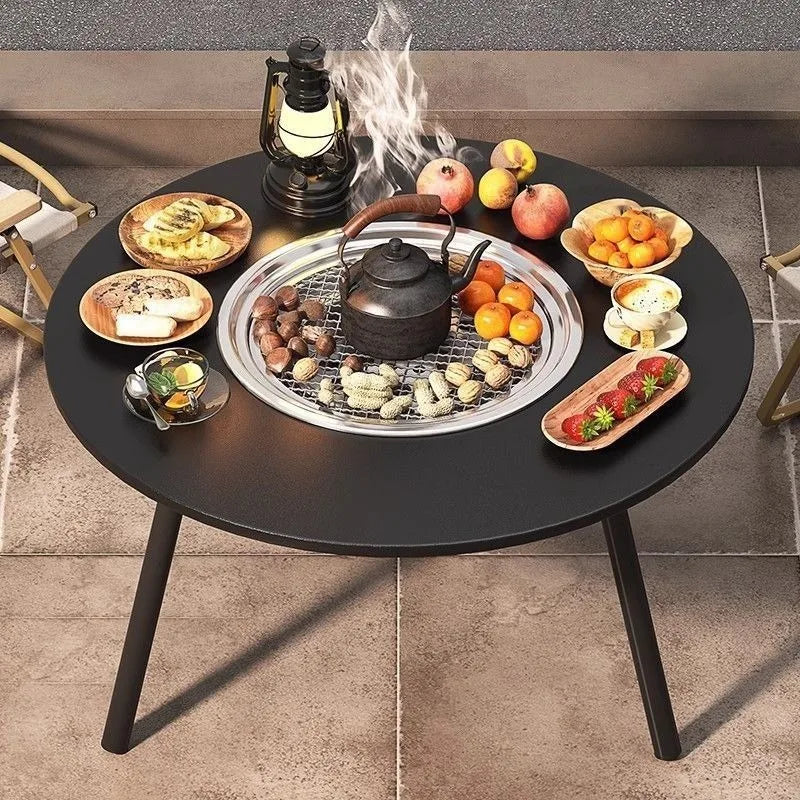Portable Folding Charcoal BBQ Grill – Smokeless Outdoor Barbecue Charcoal BBQ Grill Axl