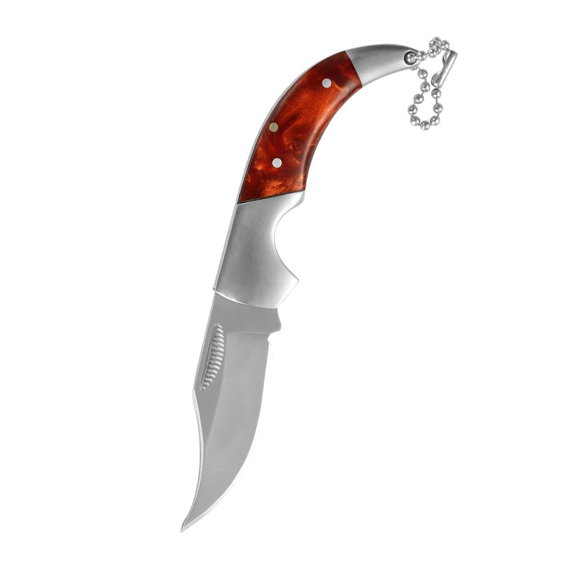 Stainless Steel Folding Pocket Knife – EDC Utility Keychain Folding Pocket Knife Axl 1pcs B