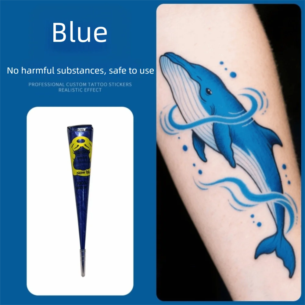 Natural Henna Paste Cone – Semi-Permanent Mehndi Body Art Henna Body Art Axl Blue