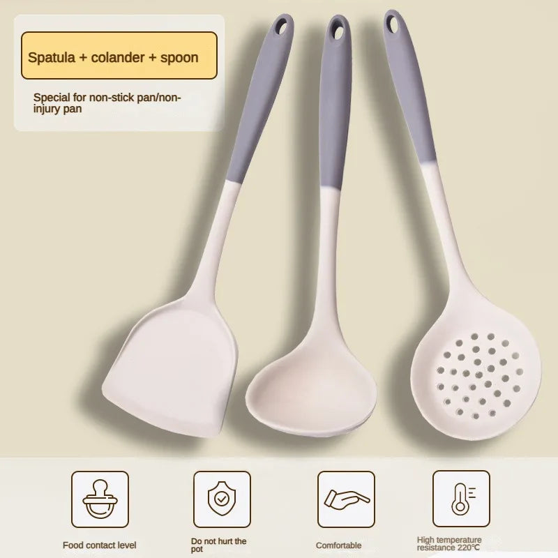 Silicone Spatula & Soup Spoon Set – Non-Stick Cooking Tools Silicone Cooking Utensil Set Axl