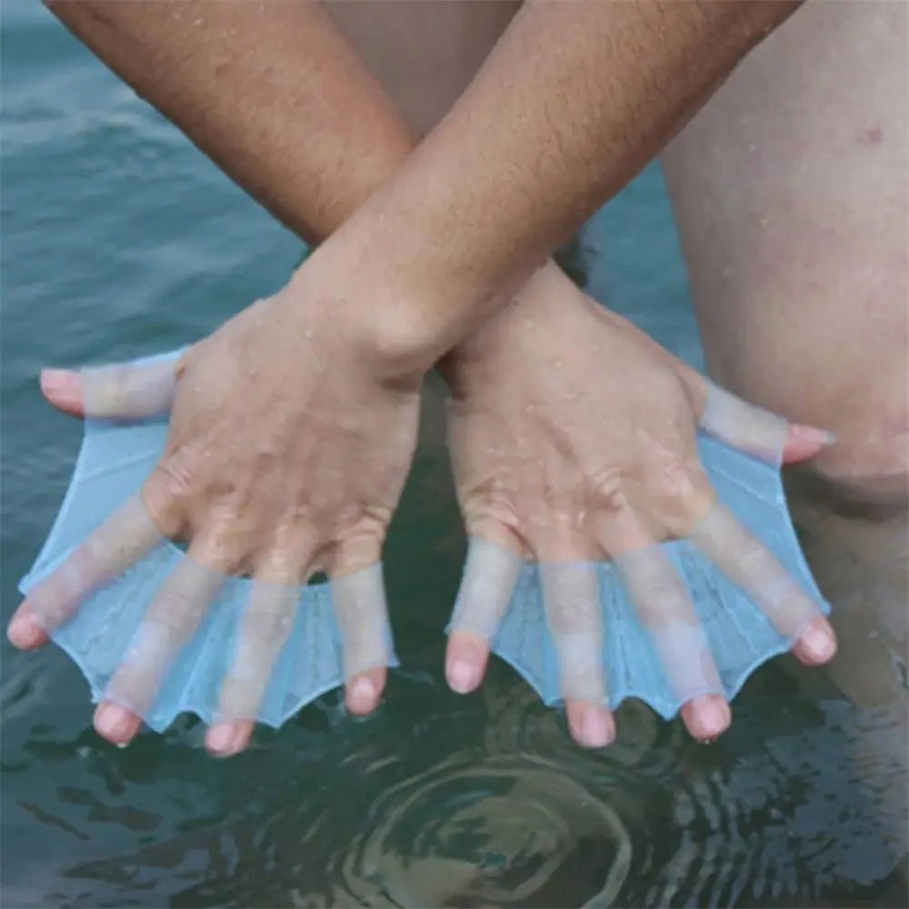 Silicone Frog Webbed Swimming Gloves – Hand Fins S/M/L Swim Training Gloves Axl