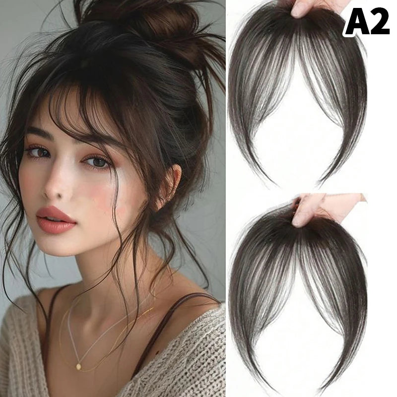 Synthetic Wig Bangs Clip-In Hair Extensions for Women Clip-In Hairpiece Axl A2