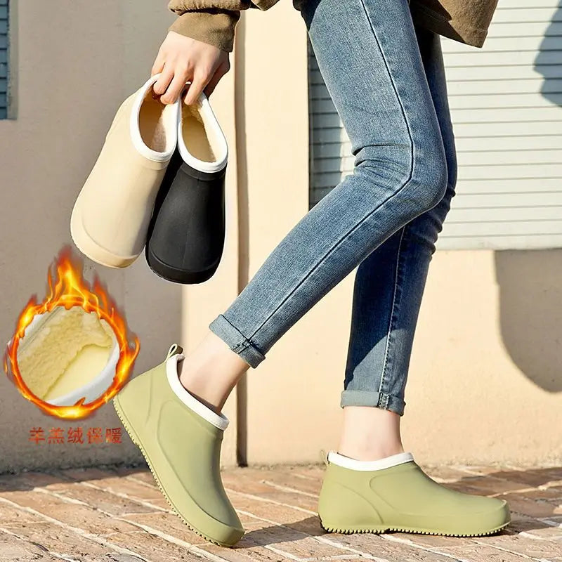 Lorilury Women's Waterproof Ankle Rain Boots – EVA Slip-On Women's Rain Boots Axl
