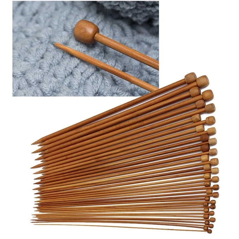 36-Pc Carbonized Bamboo Crochet Hook Set with Beads Crochet Hook Set Axl wood