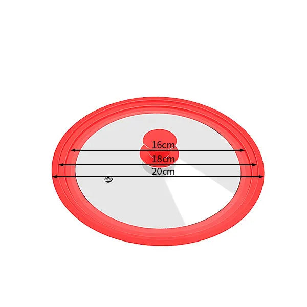 Universal Silicone Glass Lid for Pans & Skillets 16–32cm | PGY Cookware Lid Axl Red 16-18-20cm