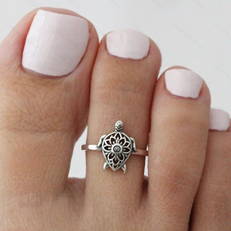 Sea Turtle Adjustable Toe Ring – Boho Beach Jewelry for Women Toe Ring Axl