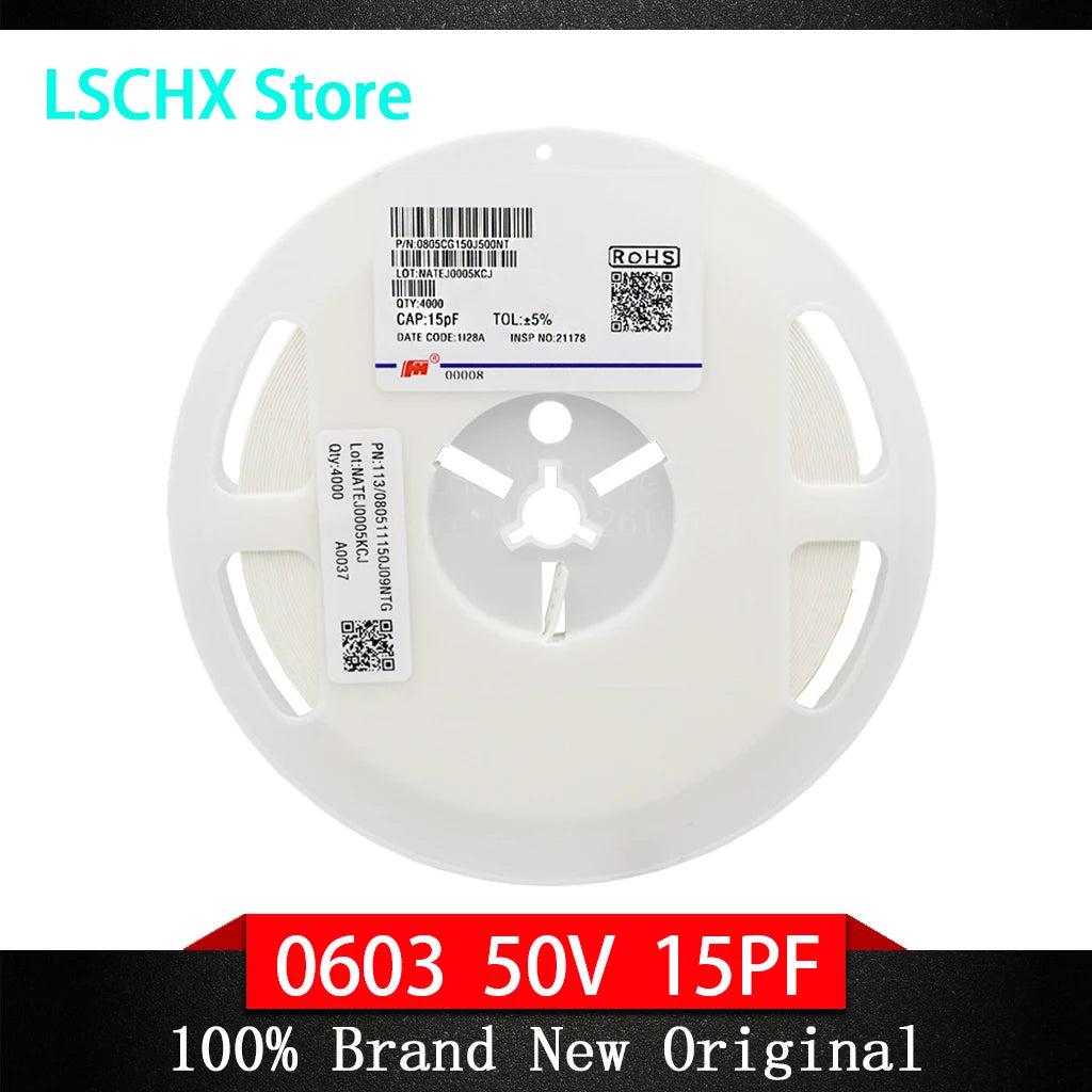 4000 PCS 0603 SMD Capacitors COG/NPO RoHS 50V | 8.2–15pF Kit SMD Capacitor Kit Axl 15PF